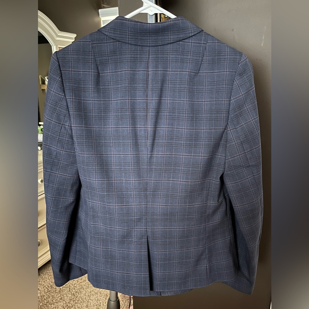 Banana Republic Women’s Pant Suit Navy Check Blazer/Pants